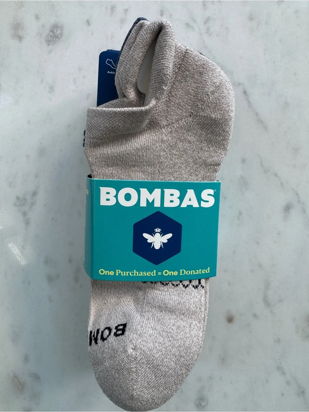 NWT Bombas Marled Ankle Socks 6 Pack Large Natural Taupe Mix